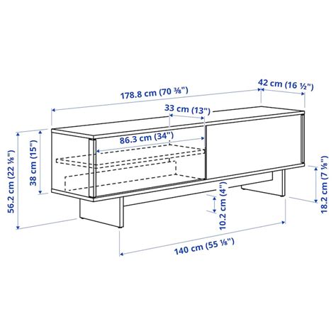 STOCKHOLM 2025 TV bench with sliding doors, oak veneer, 179x42x56 cm ...
