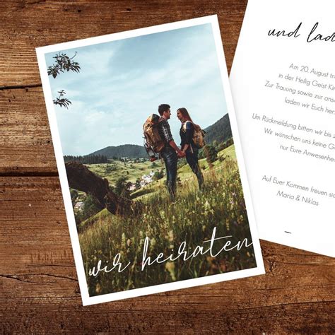 Einladung Postkarte Hochzeit