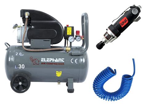 Elephant Air Compressor 30 litres 2 HP AC30C with 1/4" Air Screw Driver ...