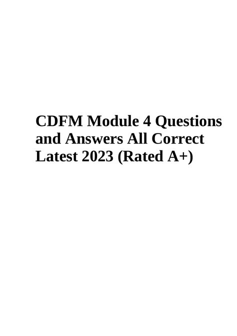 Image result for Cdfm Module 1 Exam Preparation