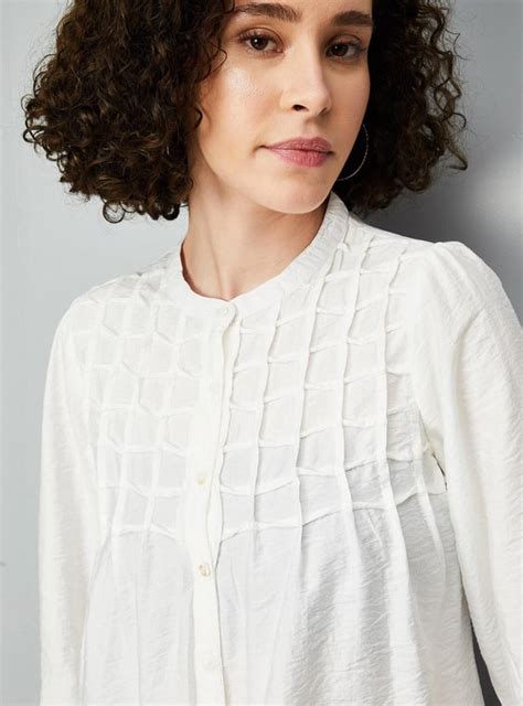 Buy Women Smocked Band Collar Tunic Online at just Rs. 899.0 ...