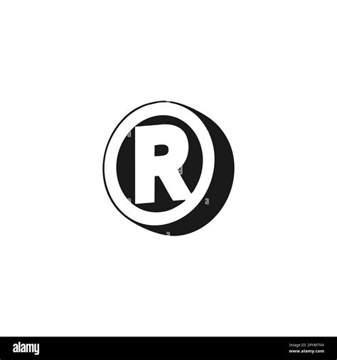 Letter R in circle, 3d geometric symbol simple logo vector Stock Vector ...