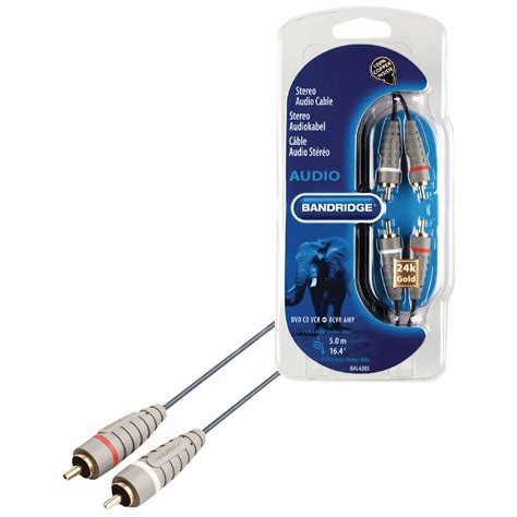 Buy Bandridge BAL4205 PVC 5 Meter RCA to RCA Audio Cable (24K Gold ...