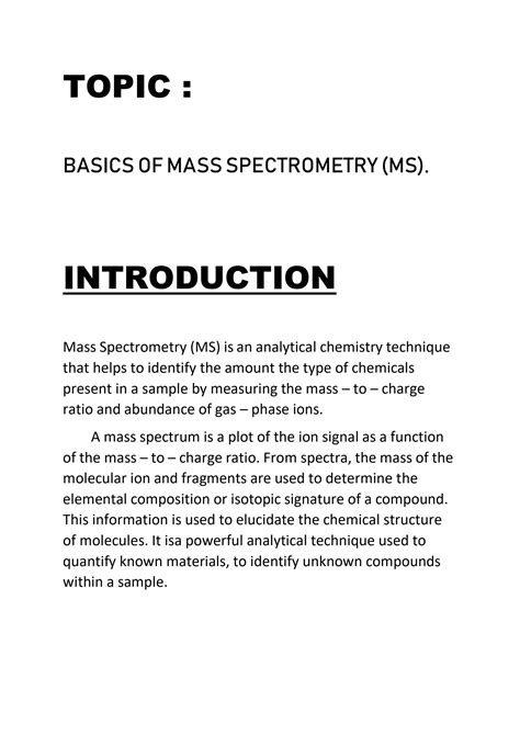 Image result for Mass Spectrometry Tutorial