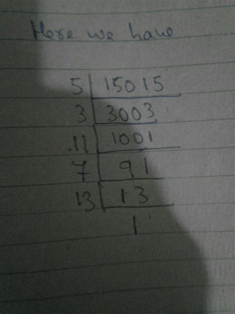 prime factorization of 15015 - Brainly.in