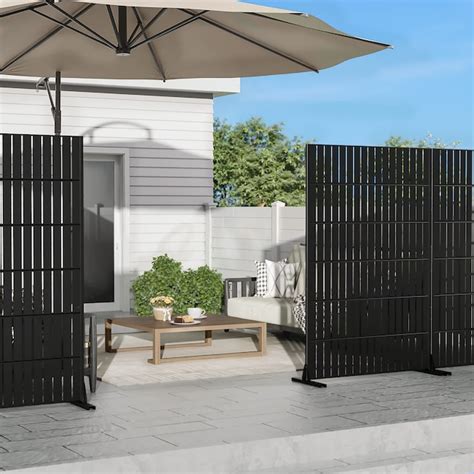 Aveyas 47-inches W x 72-inches H Erect Fences Black Galvanized Sheet ...