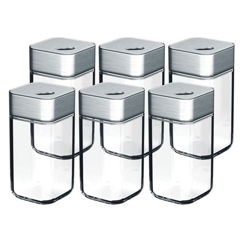 Buy Crocko Square Spice Jars | Glass Bottles | Spice Containers with ...