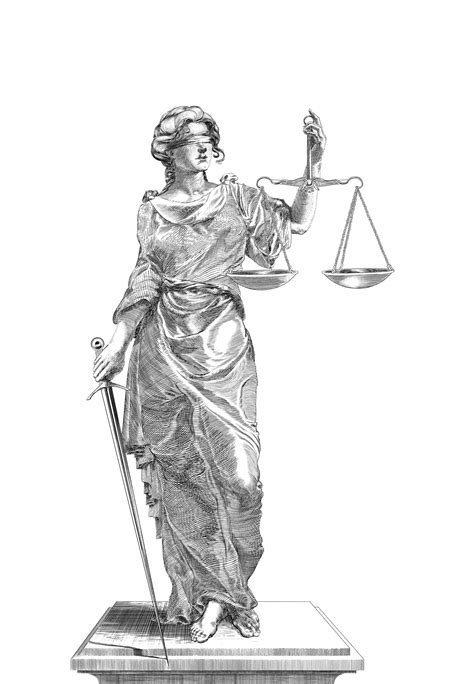 Lady Justice Statue Drawing