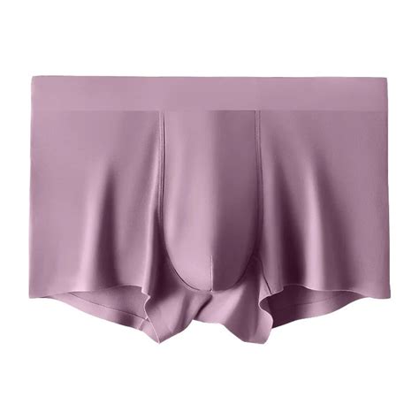 Men's Seamless Ice Silk Boxer Briefs: Breathable, Antibacterial Comfor ...