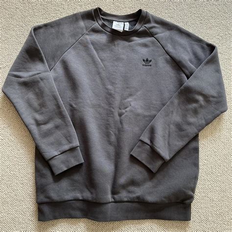 Adidas Men's Grey and Black Sweatshirt | Depop