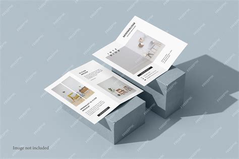 Premium PSD | Bifold DL flyer mockup on a stone