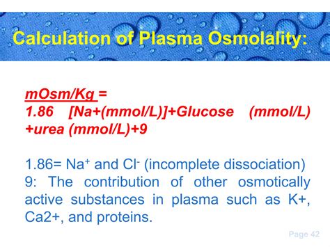 Calculation For Osmolality