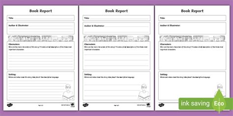 Book Report Template - Australian Learning Materials