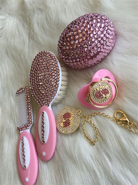 Handmade Crystals 2 Pieces Baby Hair Brush Set | Baby hair brush ...