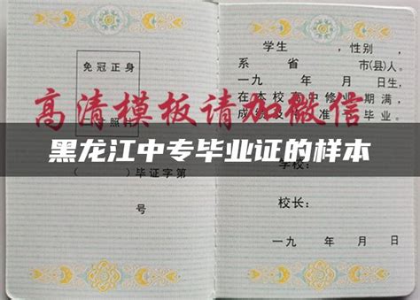 黑龙江中专毕业证的样本_毕业证样本网