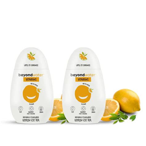 Beyond Water Lemon Iced Tea Water Flavour Drops - Pack of 2 Sugar Free ...