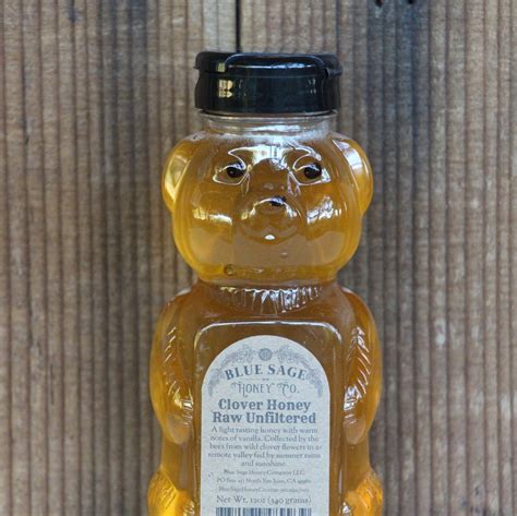 Raw Clover Honey Bear-Raw Unfiltered Clover Honey - 12oz Blue Sage ...