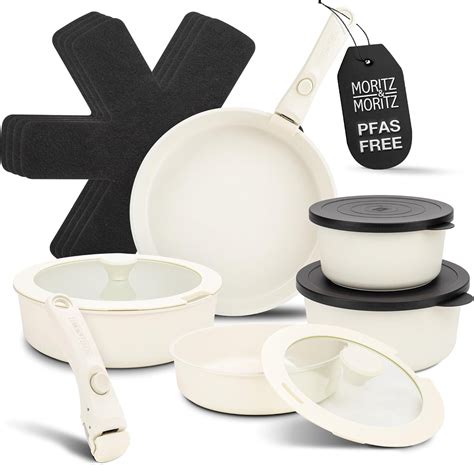 Moritz & Moritz Moritz & Moritz 15-Piece Cast Aluminum Pot and Pan Set ...