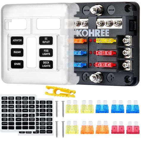 Buy Kohree 6 Way Fuse Box 12v Blade Fuse Block with LED Indicator, 6 ...