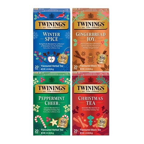 Twinings Holiday Variety Pack Tea Bags, Christmas Tea, Winter Spice ...