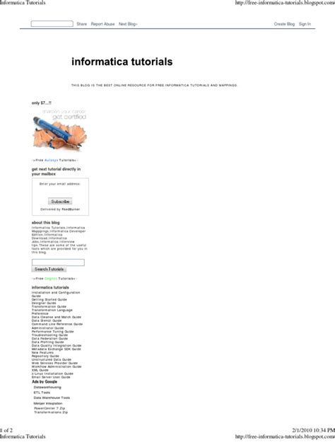 Image result for Free Informatica Tutorials