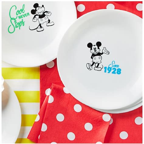 Corelle Disney Mickey Mouse Lunch Plates 4pk - Chip Resistant Glass ...