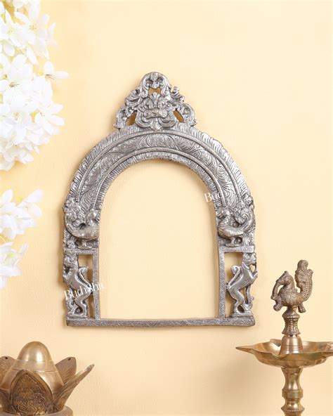 Silver Plated Brass Kirtimukh Prabhavali – 11 Inch Sacred Decorative A ...