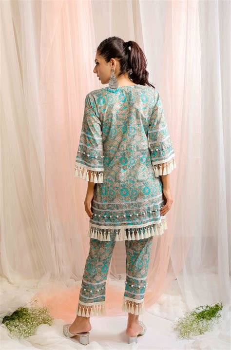 Blue Printed Detachable Co-ord Set - Ishnya