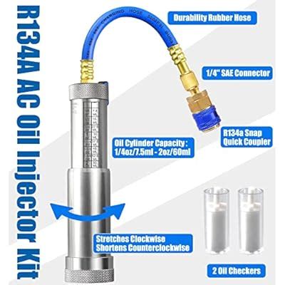 AutoWanderer Tool AC Oil Dye Injector Kit for R134a Refrigerant System ...
