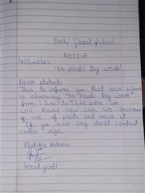 The school is observing a “No plastic bag week”. As the Secretary of ...
