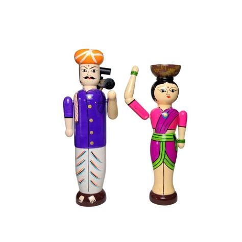 Farmer Couple Dolls – Channapatna Toys