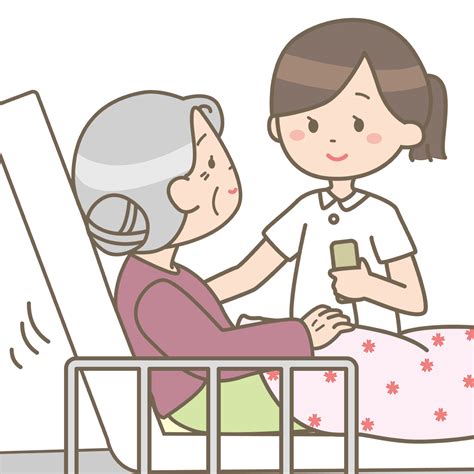 電動ベッドを利用する高齢女性のイラスト🎨【フリー素材】｜看護roo![カンゴルー]