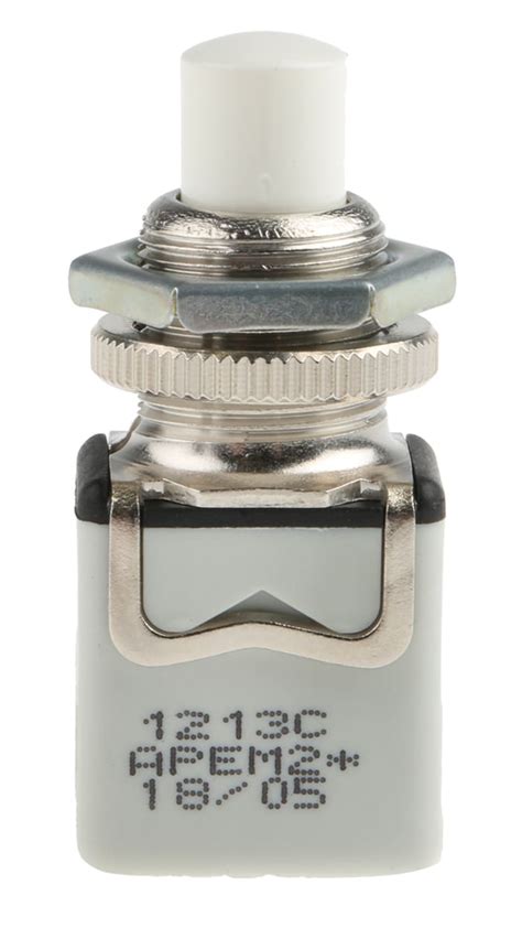 1213C WHITE APEM | APEM Push Button Switch, Momentary, Panel Mount, 12 ...