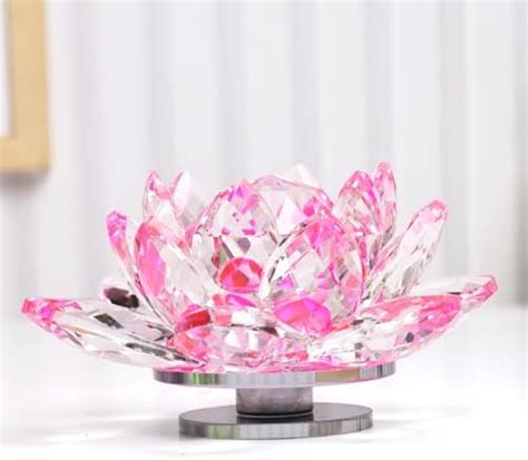 Buy Reiki Crystal Products Crystal Lotus Showpiece (30 mm, Multicolour ...