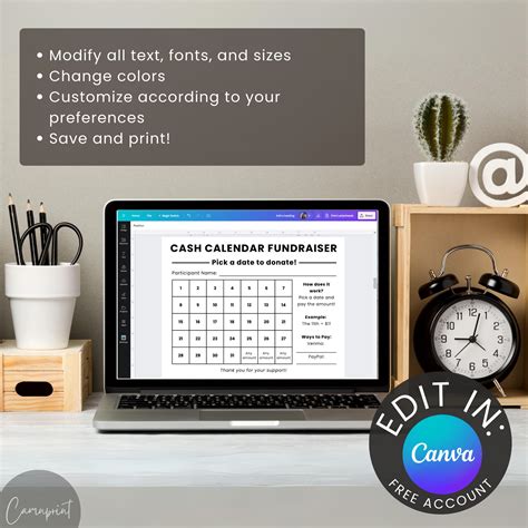 Calendar Fundraiser Template for Sports Fundraiser Nonprofit Fundraising Template Editable Pick ...