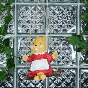 Wonderland Outdoor Garden Swinging Girl Squirrel Statue (to Hang in ...