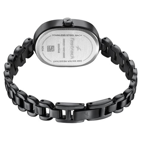 Buy Online Fastrack Style Up Black Dial Metal Strap Watch for Girls ...