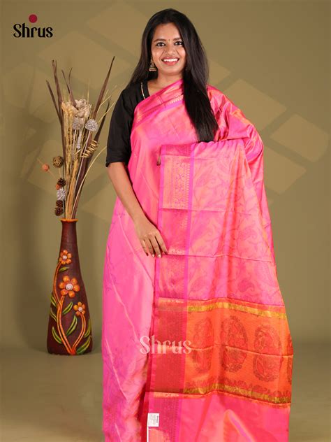 Pink & Orange- Semi Pochampally Saree