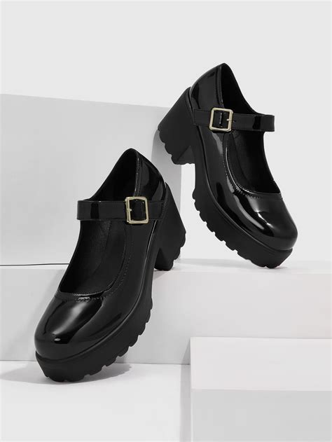 CUCCOO DOLLMOD Stitch Detail Platform Mary Jane Shoes For Summer ...