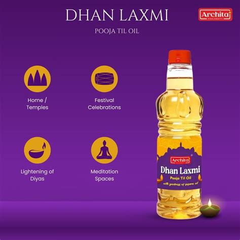 Archita Dhan Laxmi Pooja Oil (Sesame/Til Oil) |100% Chemical-free | No ...