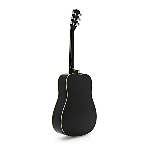 Dreadnought Acoustic Guitar by Gear4music, Black - Nearly New at Gear4music