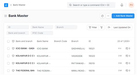 Bank Branch & Bank Master