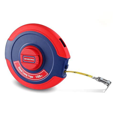 WORKPRO 100 FT Tape Measure Closed Reel Steel with Foldable Handle ...