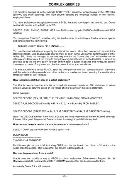 Sql Complex queries-5 - The definitive example is in the example SCOTT ...