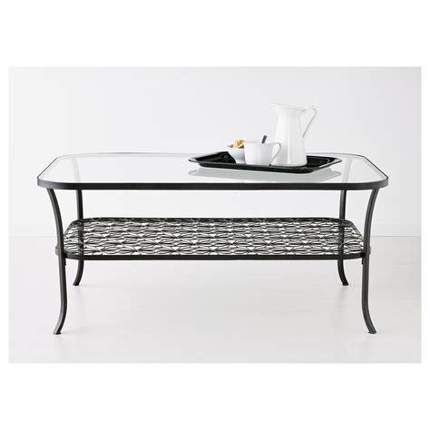 KLINGSBO coffee table, black/clear glass, 116x78 cm (455/8x303/4") - IKEA