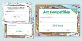 Art Award Certificate Template | Primary Classes