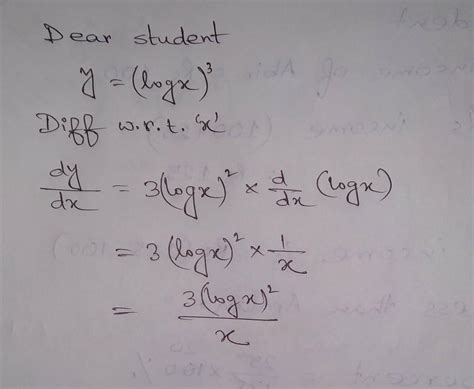 Y=(Log x) ^3 differentiate it - Brainly.in