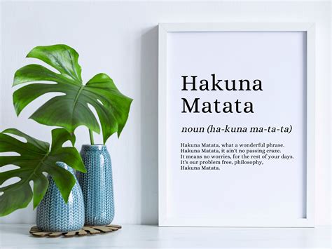 Hakuna Matata Definition Print Wörterbuch Druck Disney | Etsy