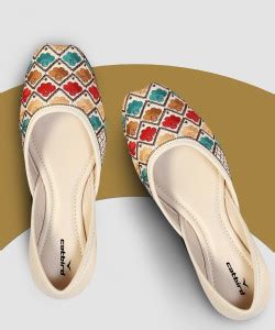 CATBIRD Women's Multi Thread Emboidery Punjabi Jutis For Women - Buy ...