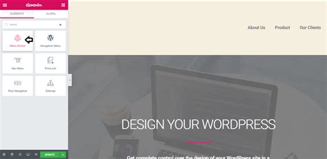Image result for How to Put Secondary Menu Using Elementor